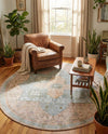 Heritage Elegance Collection Area Rug -  Windsor (Light Brown) Round Light Brown  lifestyle 44