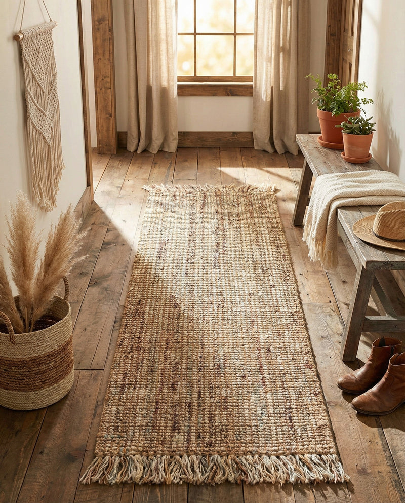 Savannah Jute Collection Area Rug - Tahoe Runner Natural  lifestyle 41