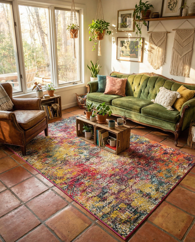 Colorburst Oasis Collection Area Rug -  Azura Rectangle Multi  lifestyle 19