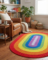 Sunset Isle Wool Braids Collection Area Rug - Paradise Oval Multi  lifestyle 69