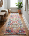 Parisian Elegance Collection Area Rug - Versailles (Pink Gray) Runner Pink Gray  lifestyle 73