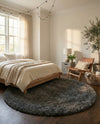 Eternal Plush Oasis Collection Area Rug -  Tranquility (Smoke) Round Smoke  lifestyle 65