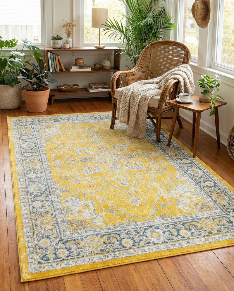 Caribbean Breeze Collection Area Rug -  Andros Rectangle Yellow  lifestyle 14