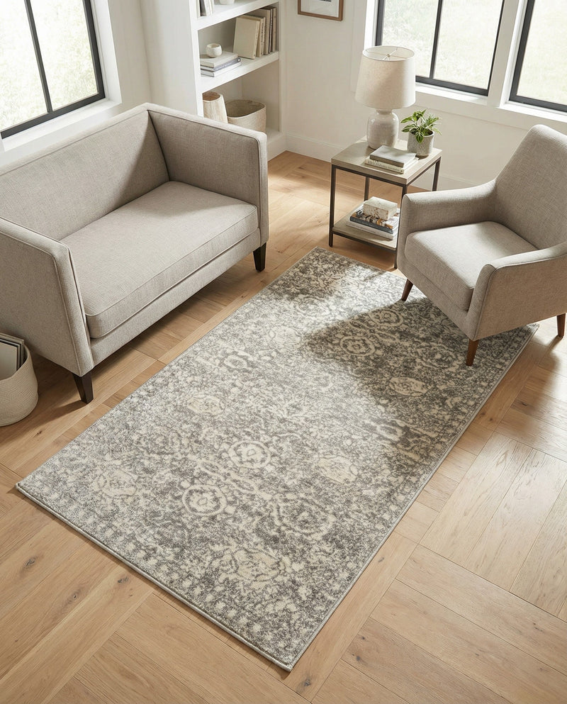 Seville Stripes Collection Area Rug -  Cordoba (Gray) Rectangle Gray  lifestyle 27