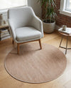 Soho Elegance Collection Area Rug - Chelsea (Light Brown) Round Light Brown  lifestyle 43