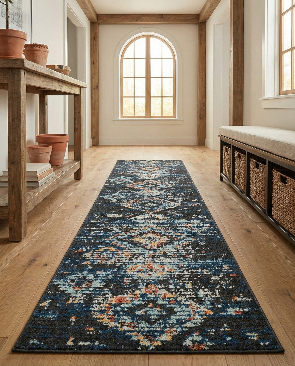 Tangier Treasures Collection Area Rug -  Fez Runner Navy Blue  lifestyle 88