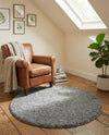 Cozy Comfort Shag Collection Area Rug - Haven (Pebble Gray) Round Pebble Gray  lifestyle 58