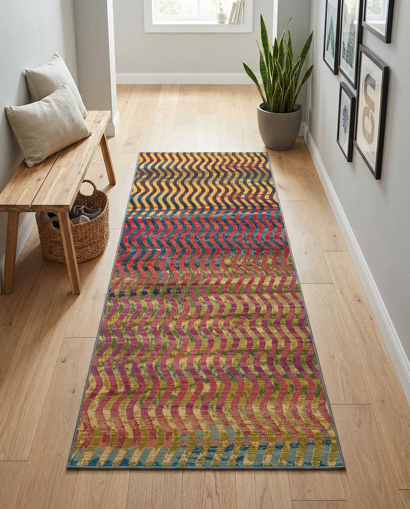 Urban Terrace Collection Area Rug -  Walkway Runner Multi  lifestyle 72