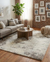 Cozy Haven Shag Collection Area Rug -  Tranquility (Khaki) Rectangle Khaki  lifestyle 7