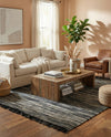 Savannah Jute Collection Area Rug - Nantucket Rectangle Navy Blue and Ivory  lifestyle 38