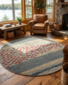 Zagros Oasis Collection Area Rug -  Kermanshah Round Blue  lifestyle 58