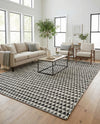 Osian Looms Collection Area Rug - Mumbai Rectangle Black and White  lifestyle 42