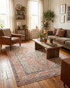 Seville Stripes Collection Area Rug - Cadiz (Brick Red) Rectangle Brick Red  lifestyle 16