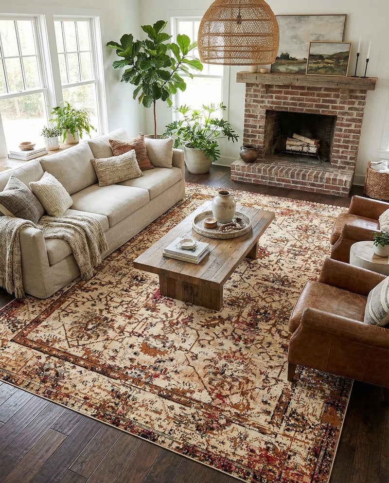 Neptune Elegance Collection Area Rug -  Galatea (Beige Cream) Rectangle Beige Cream  lifestyle 19