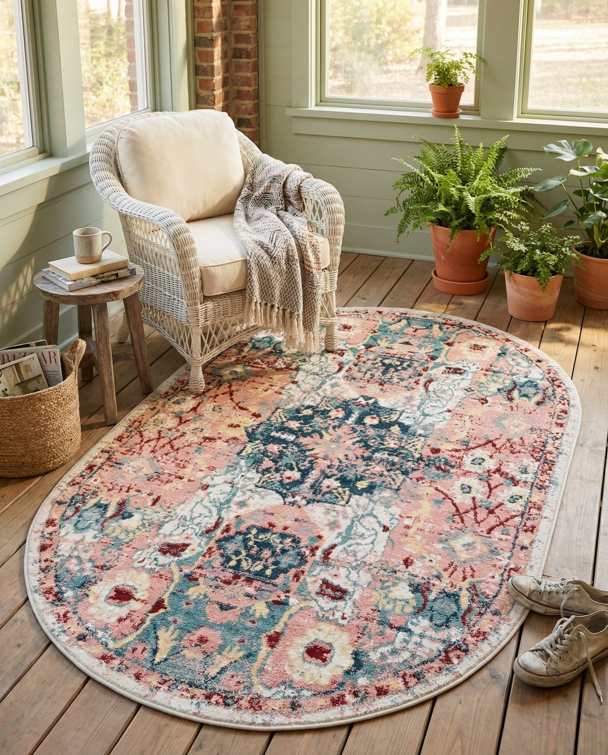 Savannah Elegance Collection Area Rug -  Azalea Oval Pink  lifestyle 177