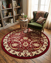 Tabriz Tapestry Collection Area Rug - Sahand (Red) Round Red  lifestyle 44
