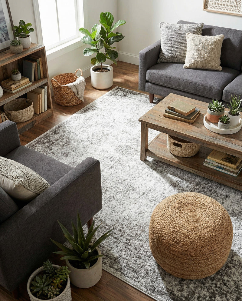 Riviera Elegance Collection Area Rug - Antibes (Gray) Rectangle Gray  lifestyle 20