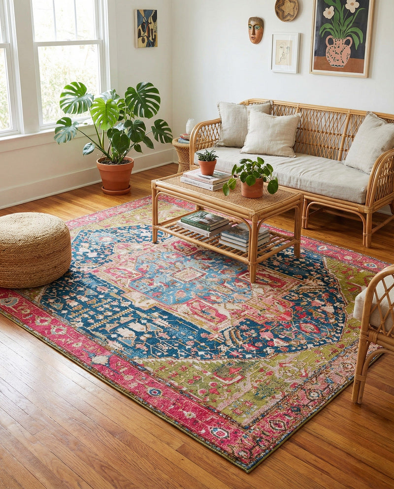 Patio Heritage Collection Area Rug -  Sanctuary Rectangle Multi  lifestyle 9