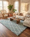 Cozy Haven Shag Collection Area Rug - Serenity (Sage Green) Rectangle Sage Green  lifestyle 7