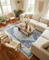 Savannah Series Collection Area Rug -  Augusta (Sky blue) Rectangle Sky blue  lifestyle 37