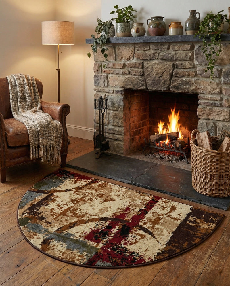 Bistro Lounge Collection Area Rug -  FlatWhite Hearth Multi  lifestyle 49