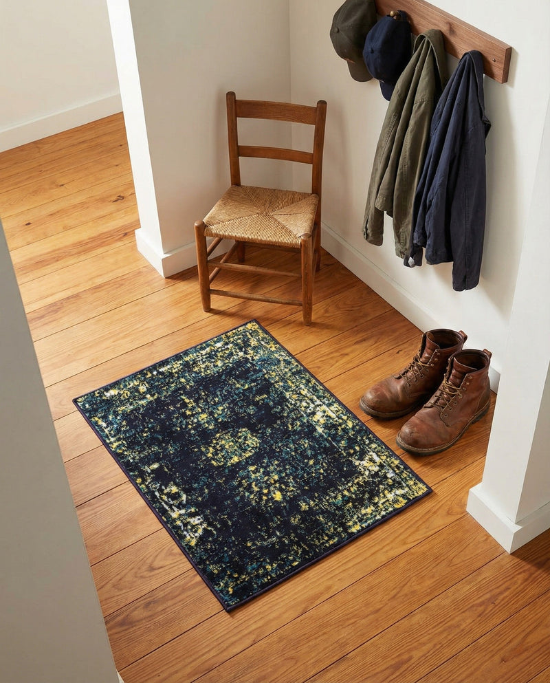 Riviera Elegance Collection Area Rug - Antibes (Navy Blue) Rectangle Navy Blue  lifestyle 18