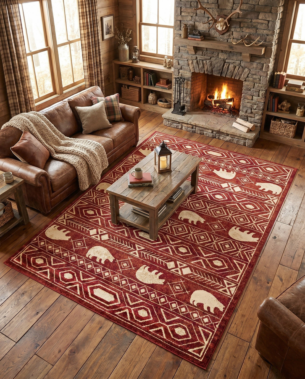 Frontier Trails Collection Area Rug -  Sedona Rectangle Red  lifestyle 10