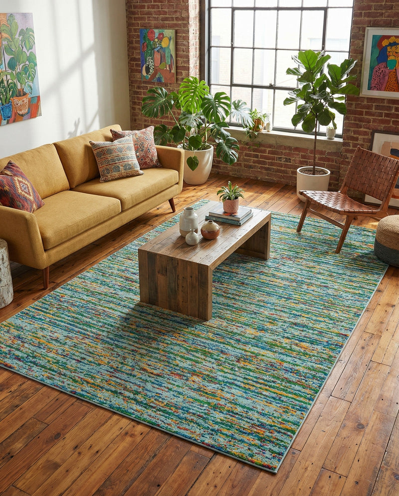 Caribbean Cove Collection Area Rug -  Lucia Rectangle Aqua  lifestyle 12