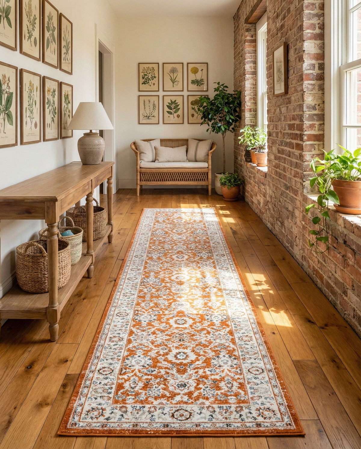 Savannah Elegance Collection Area Rug - Augusta (Rust Red) Runner Rust Red  lifestyle 85