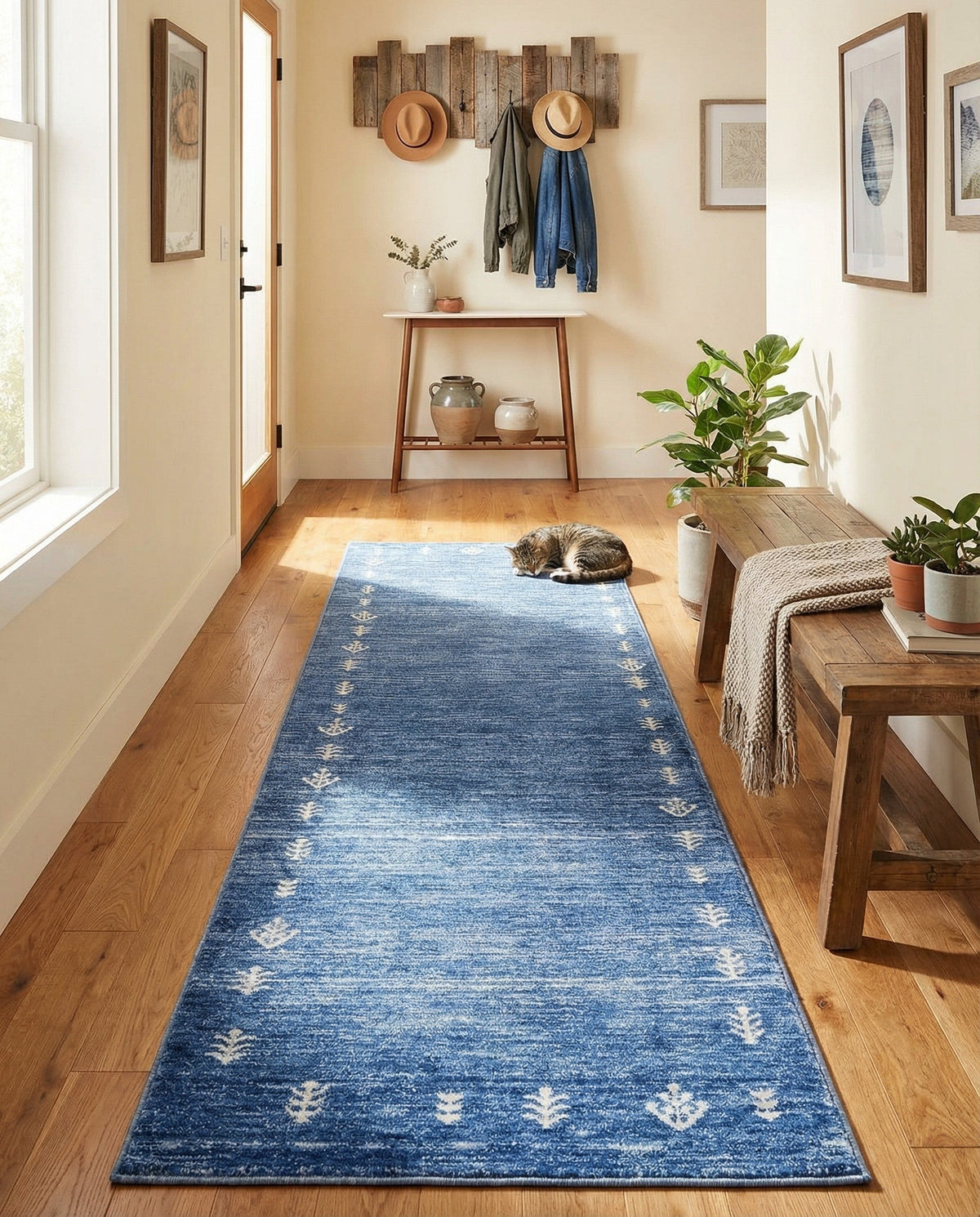 Zagros Shades Collection Area Rug -  Yasuj Runner Navy Blue  lifestyle 90