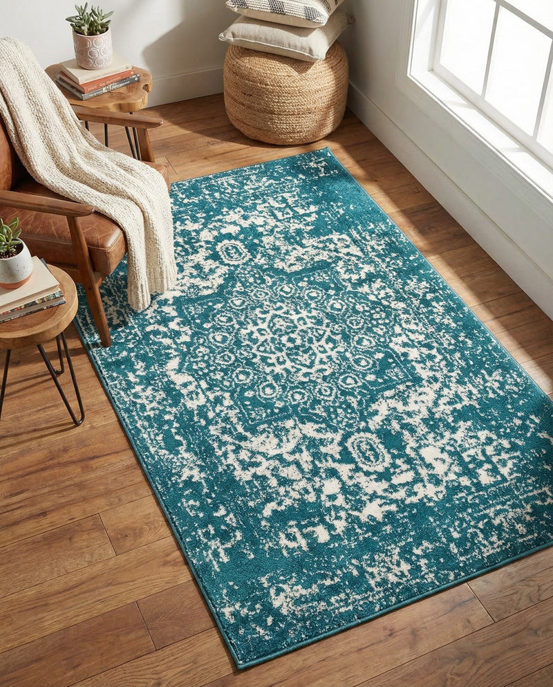 Georgetown Rugs Collection Area Rug - Dupont (Turquoise) Rectangle Turquoise  lifestyle 4