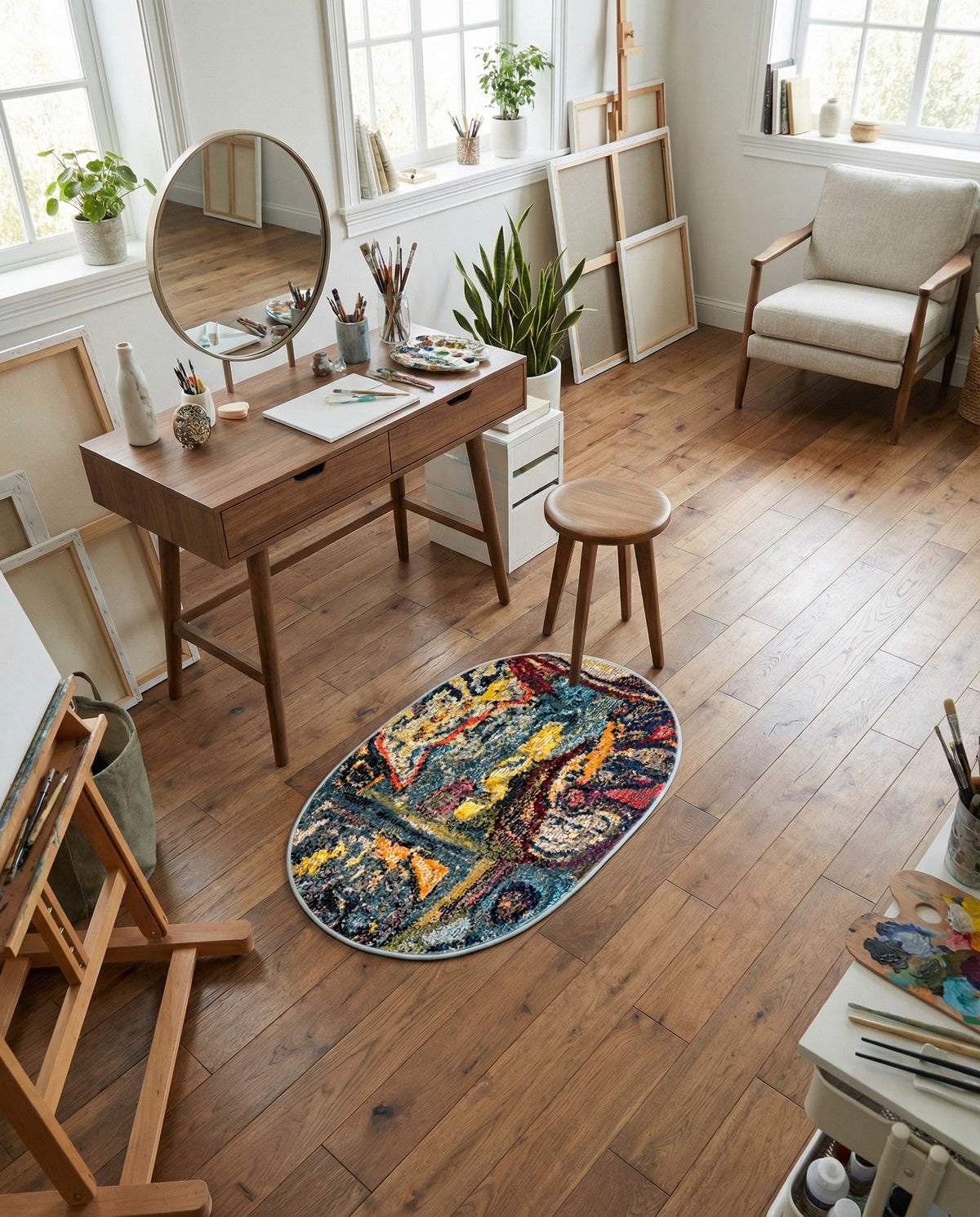 Autumnal Tapestry Collection Area Rug - Harvestville Oval Multi  lifestyle 80
