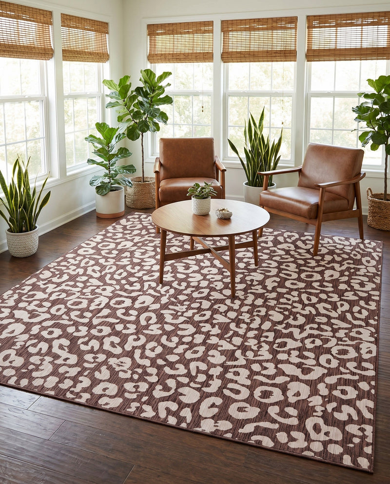 Savannah Escape Collection Area Rug -  Amazon (Brown) Square Brown  lifestyle 10