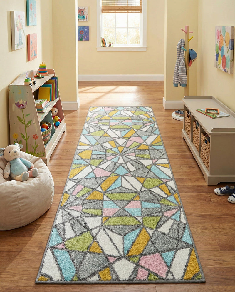 Wonder Tykes Collection Area Rug -  Chromatic Runner Multi  lifestyle 49