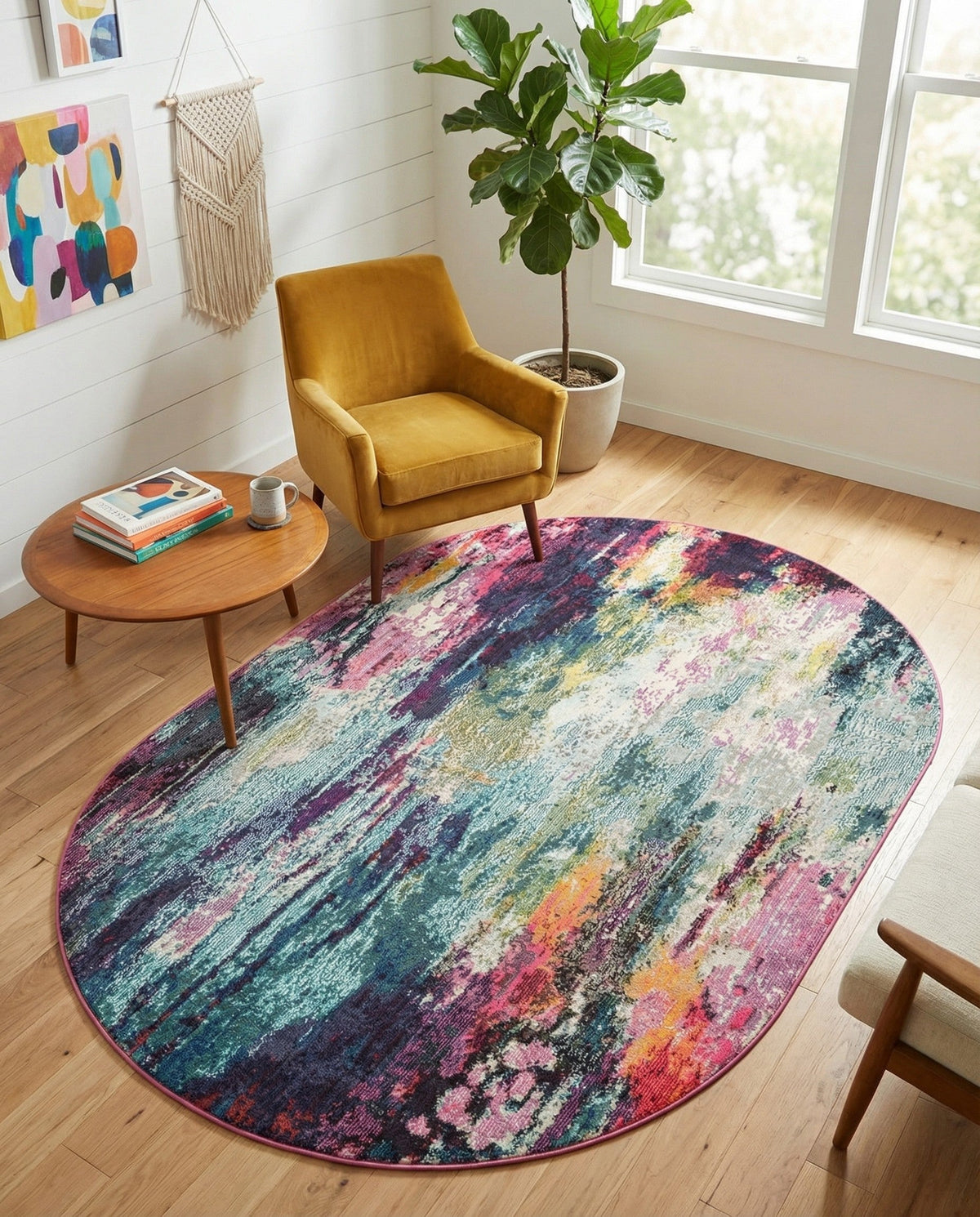 Chromatic Oasis Collection Area Rug -  Oasis Oval Multi  lifestyle 110