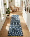 Berber Lattice Shag Collection Area Rug - Atlas (Navy Blue) Runner Navy Blue  lifestyle 80