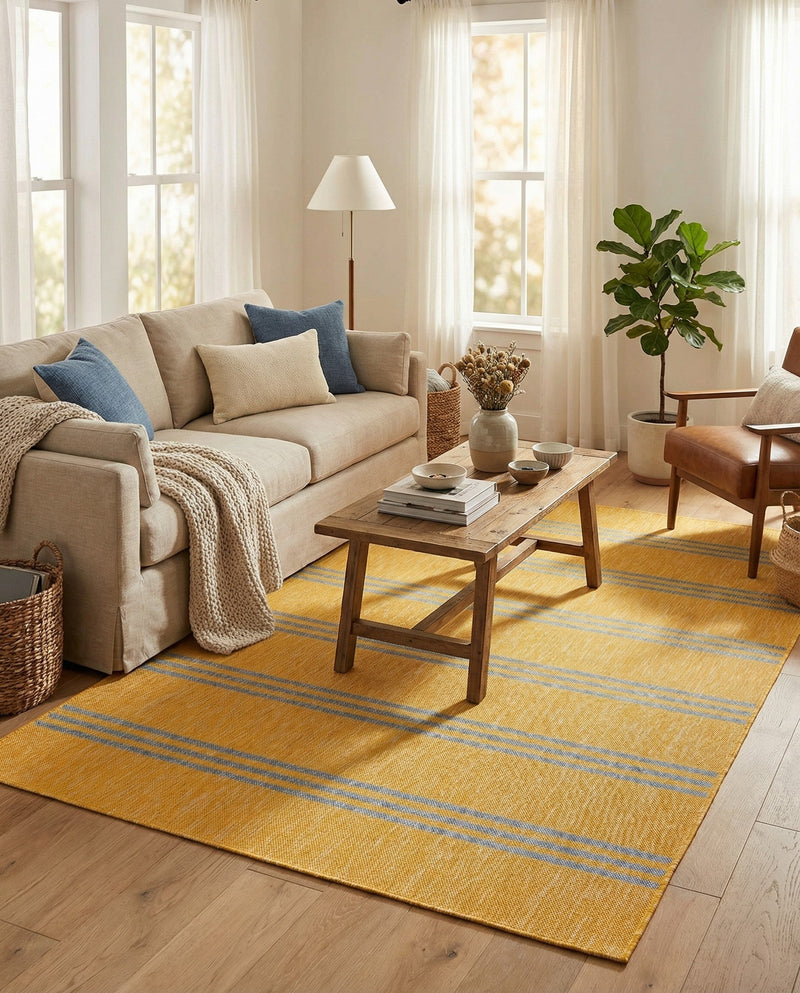 Urban Oasis Rugs Collection Area Rug -  District (Yellow and Aqua) Rectangle Yellow and Aqua  lifestyle 7