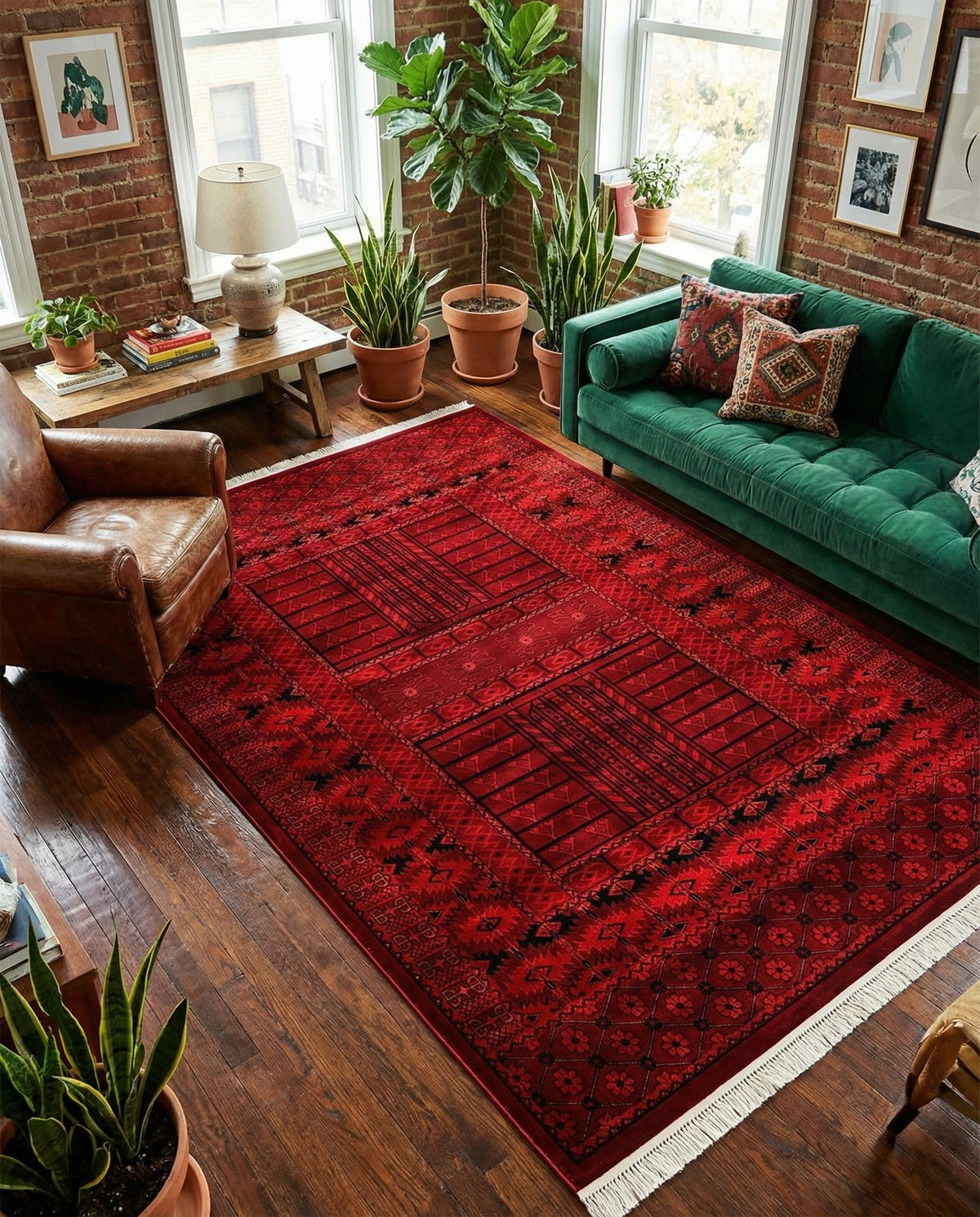 Samarkand Elegance Collection Area Rug -  Ark Rectangle Red  lifestyle 20