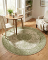 Dover Terrace Collection Area Rug - Marina (Green) Round Green  lifestyle 48