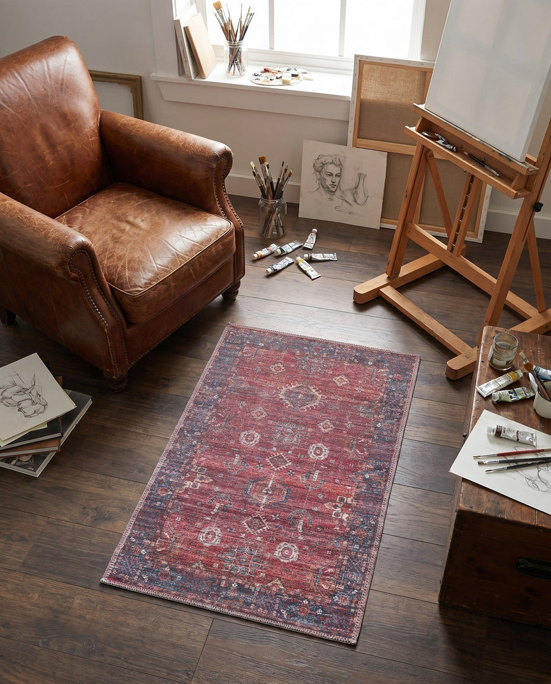 Zahara Oasis Collection Area Rug -  Ouarzazate Rectangle Antique Red  lifestyle 7