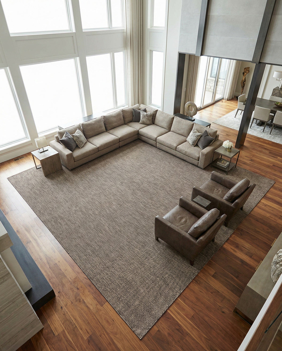Seaside Serenity Collection Area Rug - Veranda (Light Brown) Square Light Brown  lifestyle 96