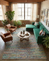 Zigzag Marina Collection Area Rug - HarborStripes Rectangle Green  lifestyle 23