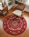 Georgetown Rugs Collection Area Rug - Dupont (Red) Round Red  lifestyle 46