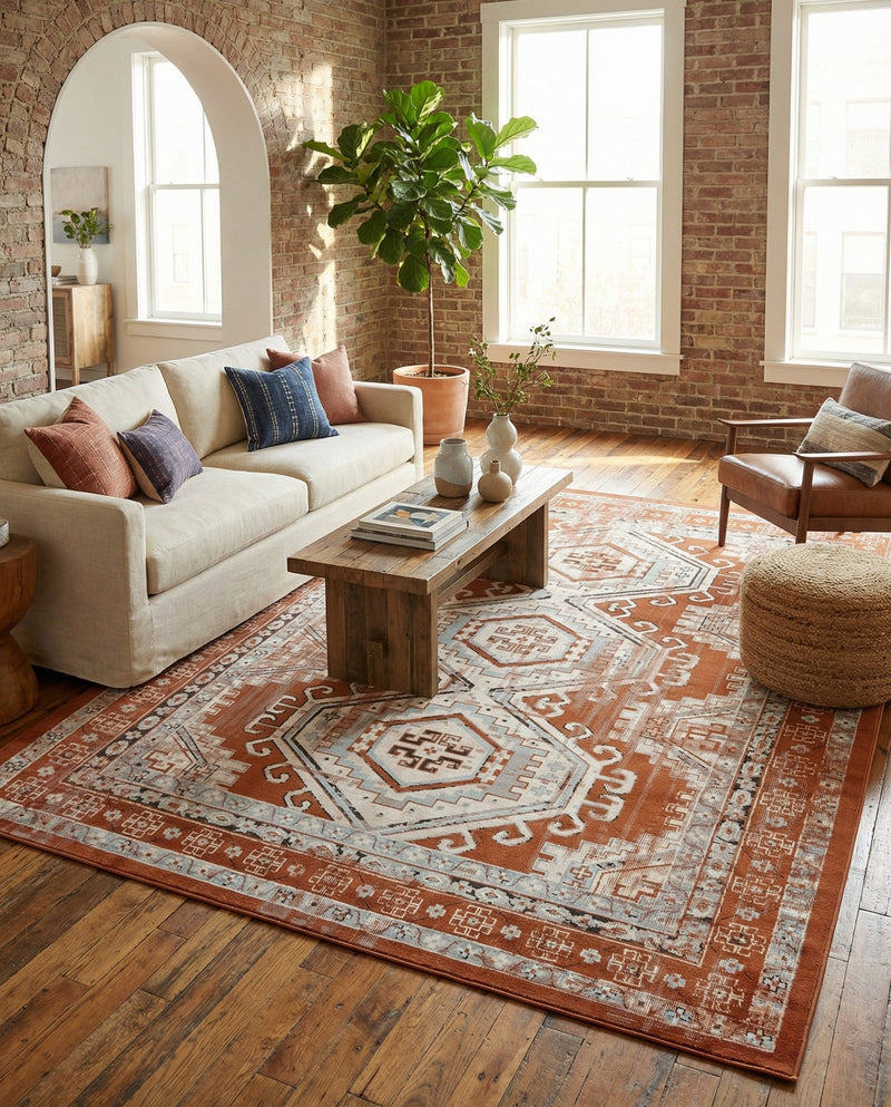 Savannah Elegance Collection Area Rug -  Tybee (Terracotta) Rectangle Terracotta  lifestyle 4