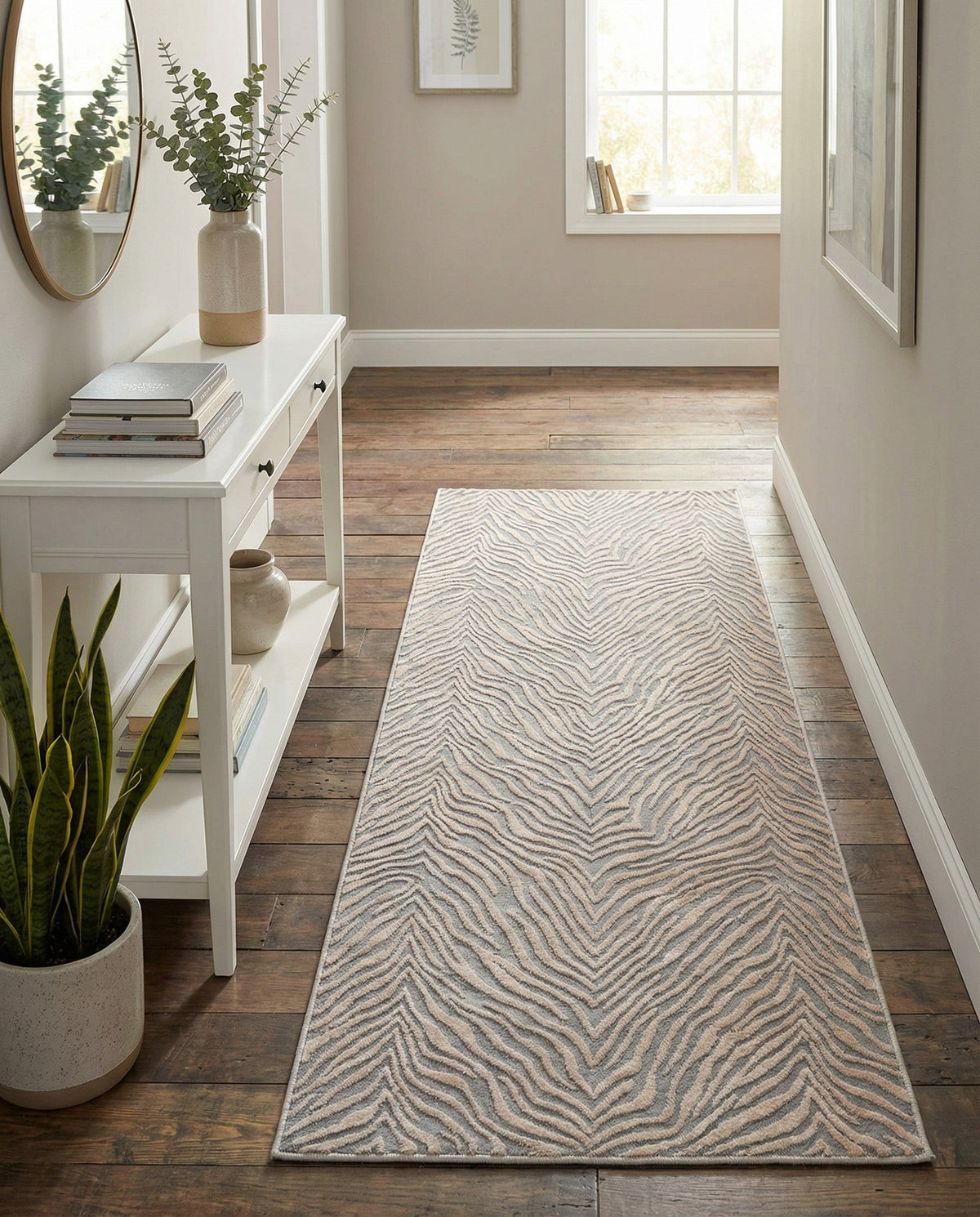 Bloomsbury Elegance Collection Area Rug -  Chelsea Runner Gray and Ivory  lifestyle 158