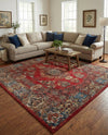 Patio Heritage Collection Area Rug -  Terrace Square Antique Red  lifestyle 30