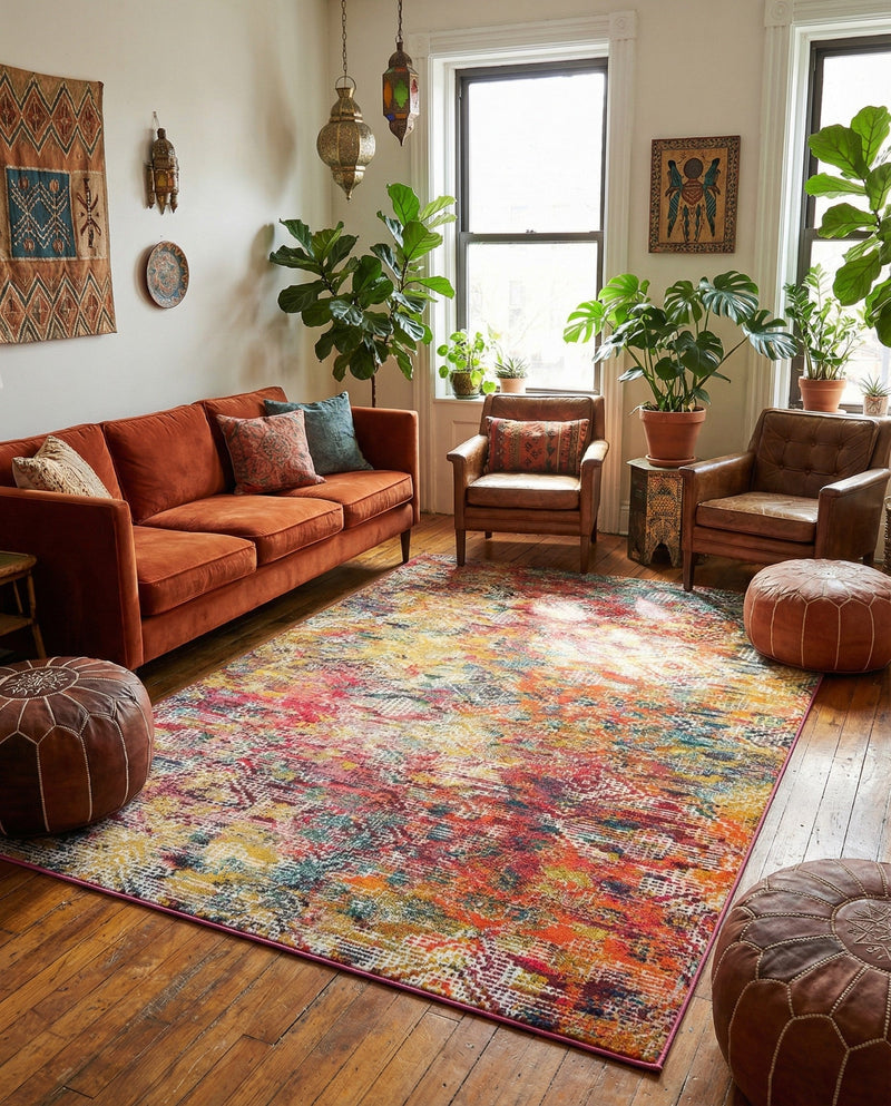Colorburst Oasis Collection Area Rug -  Azura Rectangle Multi  lifestyle 12