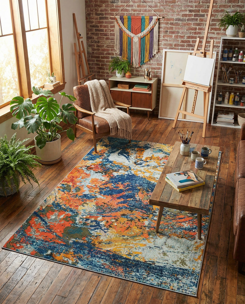 Colorburst Oasis Collection Area Rug -  Chroma Rectangle Multi  lifestyle 11