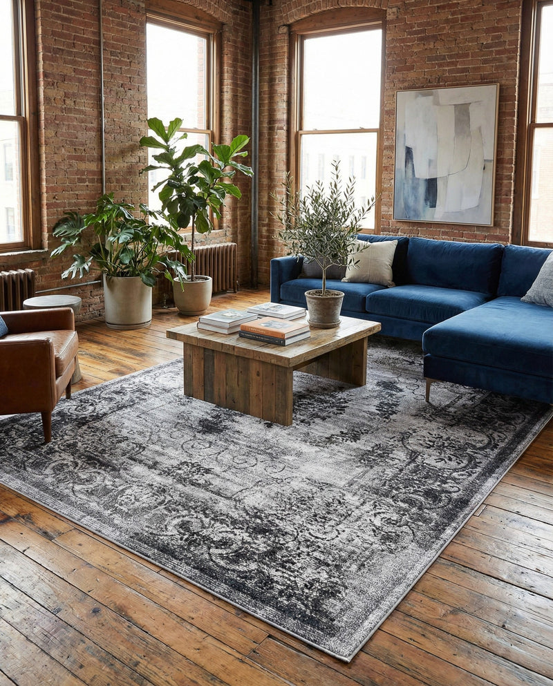 Copenhagen Comfort Collection Area Rug -  Roskilde Rectangle Gray  lifestyle 17