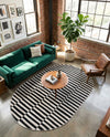 Soho Elegance Collection Area Rug -  Hudson (Black) Oval Black  lifestyle 42
